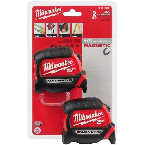  Milwaukee - 48-22-0125G - 25 ft. Magnetic Tape Measure - 2-Pack