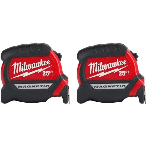  Milwaukee - 48-22-0125G - 25 ft. Magnetic Tape Measure - 2-Pack