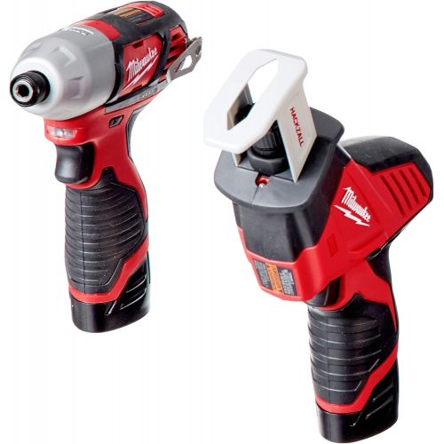  Milwaukee 2498-25 M12 12-Volt Lithium-Ion Cordless Combo Kit (5-Tool) with (2) 1.5Ah Batteries, Charger and Tool Bag
