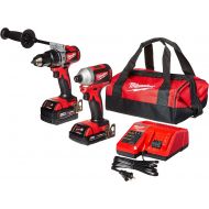 Milwaukee 2893-22CX M18 18V Lithium-Ion Brushless Cordless Hammer Drill/Impact Combo Kit (2-Tool) with 2 Batteries