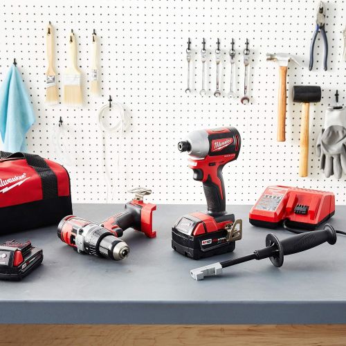  Milwaukee 2893-22CX M18 18V Lithium-Ion Brushless Cordless Hammer Drill/Impact Combo Kit (2-Tool) with 2 Batteries