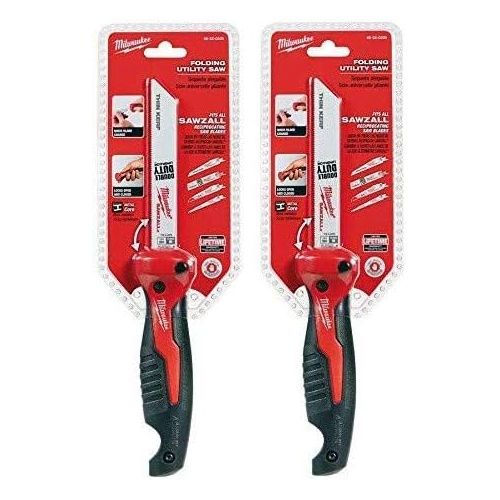  Milwaukee 48-22-0305 6 Inch Folding Jab Saw Compatible with Sawzall Reciprocating Saw Blades (Multi Purpose Blade Included), 2 Pack