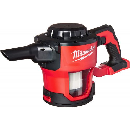  Milwaukee 0882-20 M18 Lithium Ion Cordless Compact 40 CFM Hand Held Vacuum w/ Hose Attachments and Accessories (Batteries Not Included, Power Tool Only)