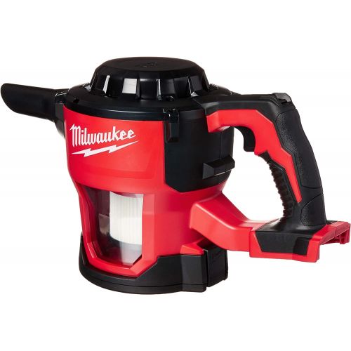  Milwaukee 0882-20 M18 Lithium Ion Cordless Compact 40 CFM Hand Held Vacuum w/ Hose Attachments and Accessories (Batteries Not Included, Power Tool Only)