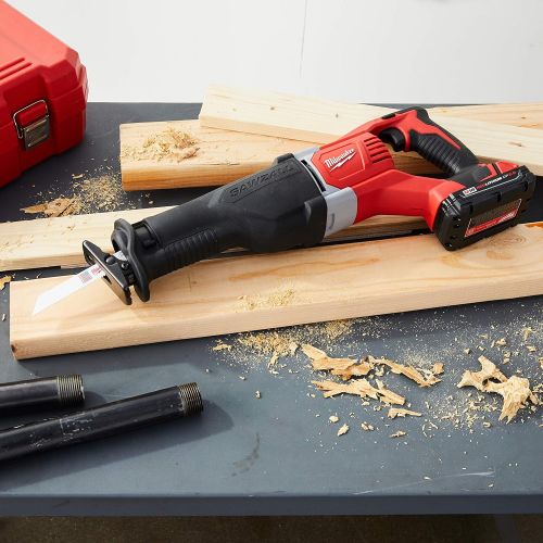  Milwaukee 2621-20 M18 18V Lithium Ion Cordless Sawzall 3,000RPM Reciprocating Saw with Quik Lok Blade Clamp and All Metal Gearbox (Bare Tool)