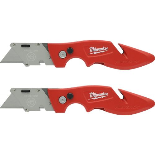  Milwaukee 48-22-1901F Fastback Utility Knife with Wire Stripping Compartment, and Gut Hook (2 Pack of 48-22-1901)