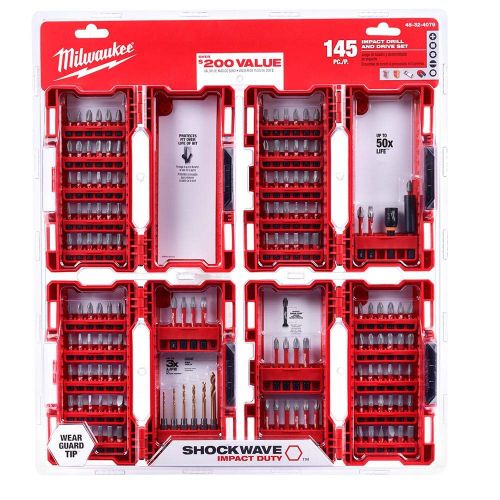  Milwaukee - 48-32-4079 - SHOCKWAVE Impact Duty Steel Drill and Driver Bit Set - 145-Piece