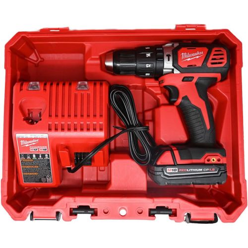  Milwaukee 2607-21CT Tool M18 Lithium-Ion Cordless 1/2-inch Hammer Drill Driver Kit with 1.5Ah Battery, Charger and Hard Case