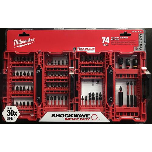  Milwaukee Shockwave Impact Driver Bit Set (74 Piece) 48-32-4062