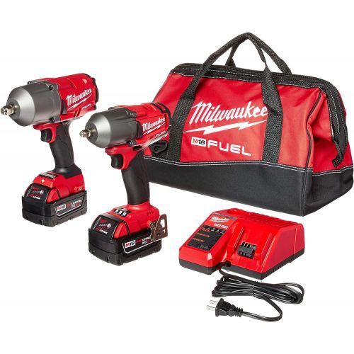  Milwaukee 2 PC M18 FUEL Auto Kit - 1/2 Impact Wrench and 3/8 Impact Wrench