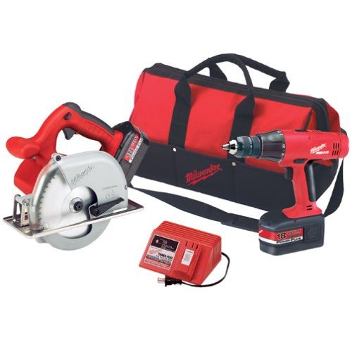  Milwaukee 6320-24 18 Volt 6-1/2-inch Metal Cutting Saw and 1/2-inch Hammer-Drill Combo Kit
