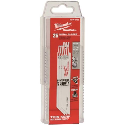  Milwaukee 48-00-8186 6 in. 24 Teeth per in. Thin Metal Cutting SAWZALL Reciprocating Saw Blades - pack of 25