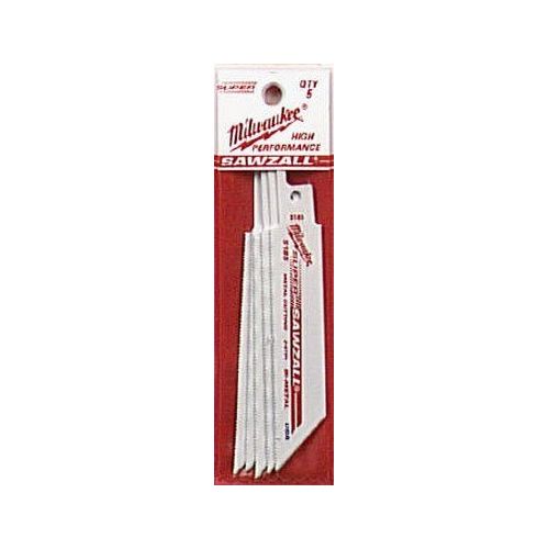  Milwaukee 48-00-5185 4-Inch 24 TPI Super Sawzall Blades - Five Pack