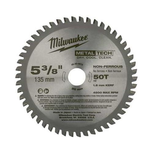  Milwaukee 48-40-4075 5-3/8 in. MetalTech Non-Ferrous Circular Saw Blade (50 Tooth)