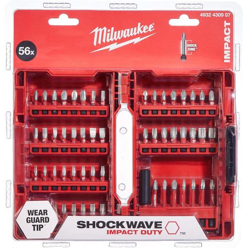  Milwaukee 4932430907 Shockwave Drill/Screwdriver Bit Set - Red (56-Piece)