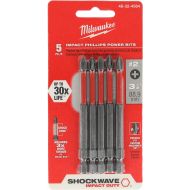 MILWAUKEE ELECTRIC TOOL 48-32-4564 Shockwave 3-1/2 Power Bit Phillips #2 5 Pack