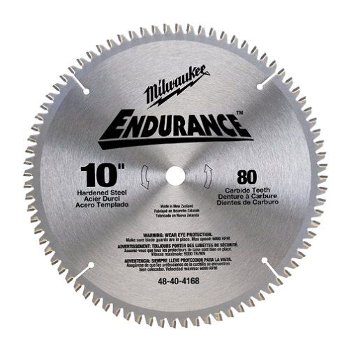  Milwaukee 48-40-4168 Endurance 10-Inch 80 Tooth Non-Ferrous Metal Cutting Saw Blade with 5/8-Inch Arbor