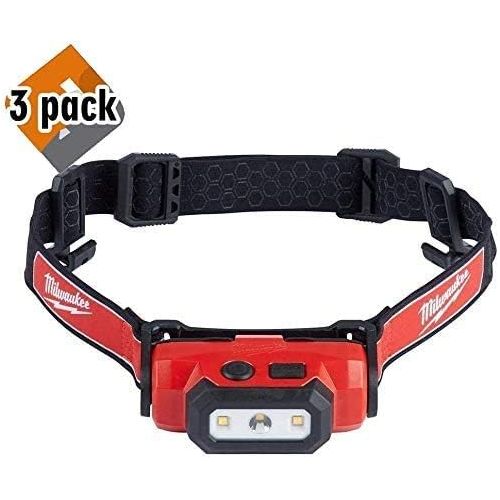  Milwaukee Electric Tools 2111-21 USB Rechargeable Headlamp Red - 3 Pack