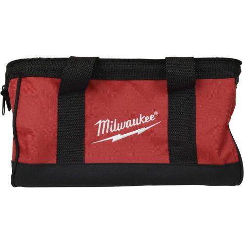  Milwaukee 13-inch x 7-inch x 7-inch Red and Black Canvas Tool Bag