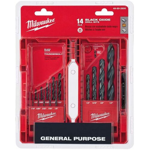  Milwaukee 48-89-2800 14 Piece Thunderbolt Black Oxide Drill Bit Set