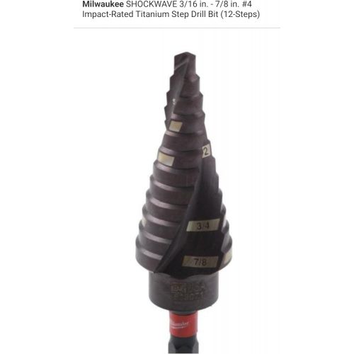  Milwaukee 3/16 - 7/8 Impact Step Drill Bit, #4