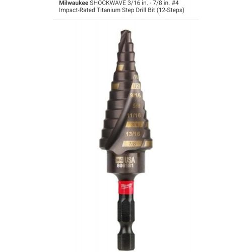  Milwaukee 3/16 - 7/8 Impact Step Drill Bit, #4