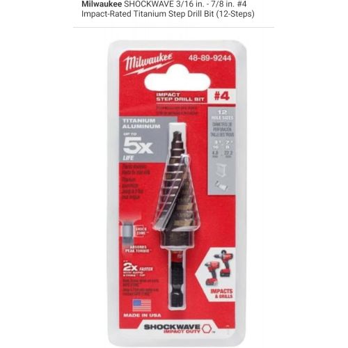  Milwaukee 3/16 - 7/8 Impact Step Drill Bit, #4