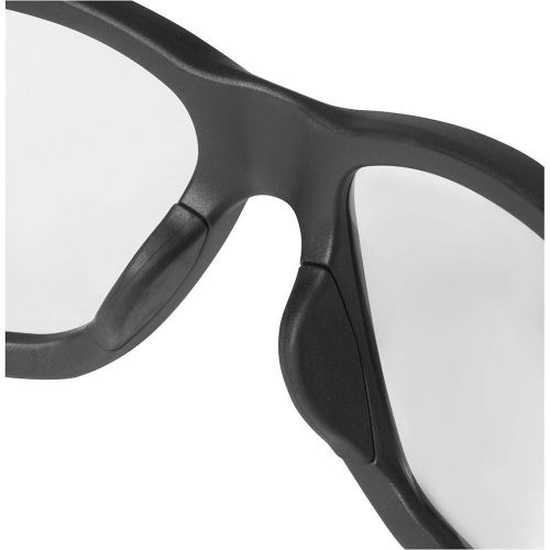  Milwaukee Safety Glasses,Black Frame,Clear Lens