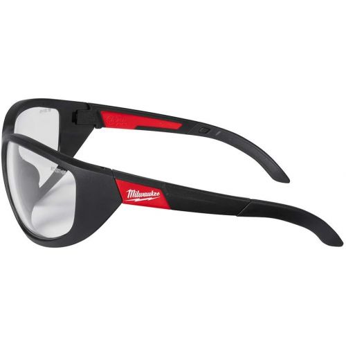  Milwaukee Safety Glasses,Black Frame,Clear Lens