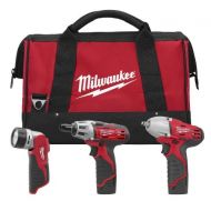 Milwaukee 2491-23 M12 12-Volt 3-Tool Combo Kit