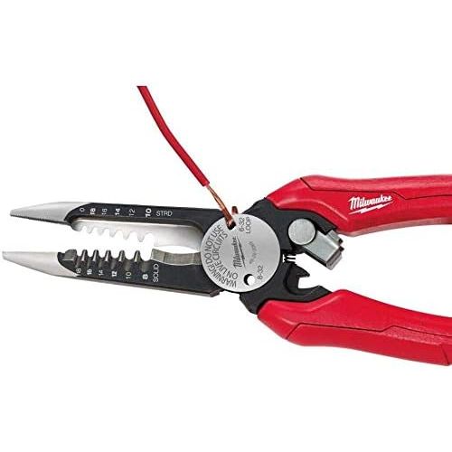  Milwaukee 48-22-3079 6-In-One Combination Wire Stripping and Reaming Pliers for Electricians, 2 Pack