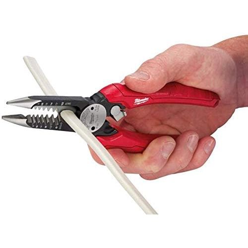  Milwaukee 48-22-3079 6-In-One Combination Wire Stripping and Reaming Pliers for Electricians, 2 Pack