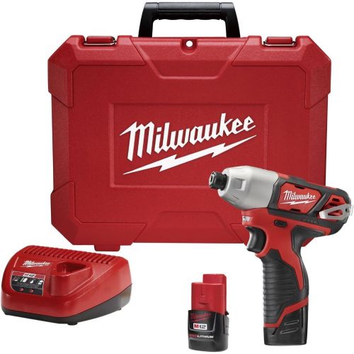  Milwaukee Electric Tool 2462-22 Milwaukee M12 Cordless Impact Driver Kit, 12 V