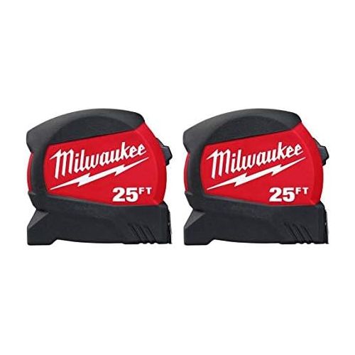  Milwaukee 25 ft. x 1.2 in. Compact Wide Blade Tape Measure (2-Pack)