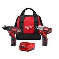 Milwaukee M12 12-Volt Lithium-Ion Cordless Drill Driver/Impact Driver Combo Kit (2-Tool) with Free M12 1.5Ah Battery (2-Pack)