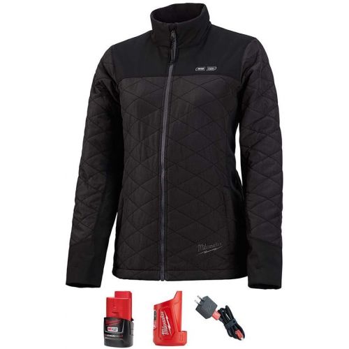  Milwaukee 233B M12 Black Heated Womens AXIS Jacket Kit, Size Medium