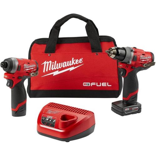  Milwaukee Electric Tools 2596-22 M12 Fuel 2Pc Kit - 1/2 Drill & 1/4 Hex Impact