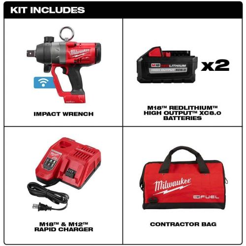  Milwaukee 2867-22 M18 Fuel 1 High Torque Impact Wrench (8.0ah) Kit 2867-22