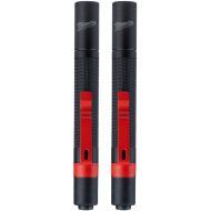 Milwaukee 2105P Penlight 100 Lumen With Protective Rubber Bite Zone, Waterproof, Dustproof 3hr Run Time, High Beam,43m Distance, Value 2-Pack