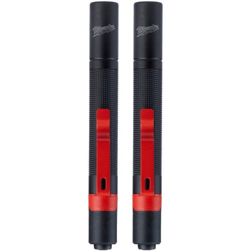  Milwaukee 2105P Penlight 100 Lumen With Protective Rubber Bite Zone, Waterproof, Dustproof 3hr Run Time, High Beam,43m Distance, Value 2-Pack