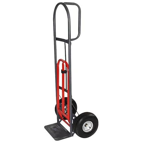  Milwaukee Hand Trucks 49515 D-Handle Truck with 10-Inch Pneumatic Tires and Nose Plate Extension