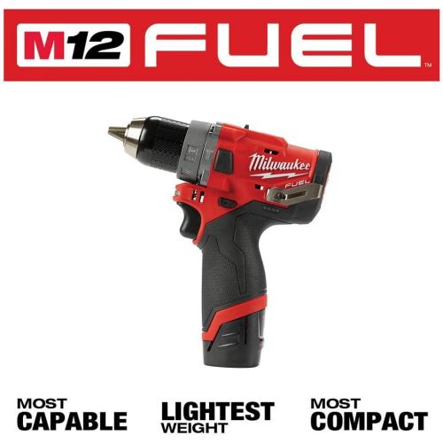  Milwaukee 2504-21 M12 FUEL CP Brushless Lithium-Ion 1/2 in. Cordless Hammer Drill Driver Kit (2 Ah)