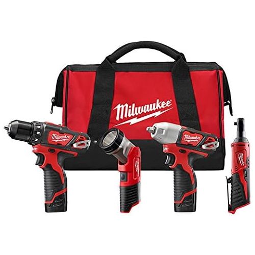  Milwaukee 2493-24 M12 3/8 Driver drill - 3/8 Impact - 1/4 Ratchet - Light with 2 Batteries