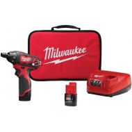 Milwaukee M12 12-Volt Lithium-Ion Cordless 1/4 in. Hex Screwdriver Kit with Two 1.5Ah Batteries, Charger and Tool Bag