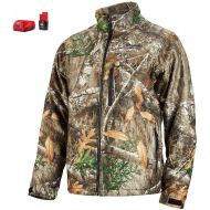 Milwaukee Heated Jacket KIT M12 12V Lithium-Ion Front and Back Heat Zones - Battery and Charger Included - (Extra Large, RealTree Camo)