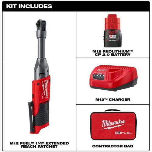  Milwaukee 2559-21 M12 FUEL 1/4 Extended Reach Ratchet Kit