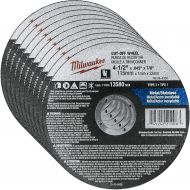 Milwaukee 10 Pack - 4 1 2 Cutting Wheels For Grinders - Aggressive Cutting For Metal & Stainless Steel - 4-1/2 x .045 x 7/8-Inch Flat Cut Off Wheels