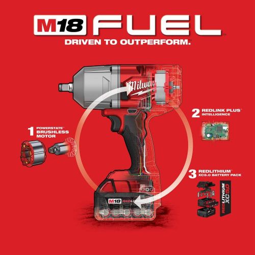  Milwaukee M18 Fuel 1/2 High-Torque Impact w/Free Grease Gu, Chrome (2767-22GG)