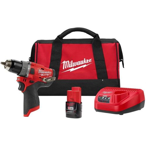  [아마존베스트]Milwaukee 2504-21 M12 FUEL 1/2 in. Hammer Drill Kit with 2.0 Ah Battery and Bag