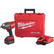 [아마존베스트]Milwaukee M18 FUEL 18-Volt Lithium-Ion Brushless Cordless 1/2 in. Impact Wrench with Friction Ring Kit with One 5.0Ah Batteries